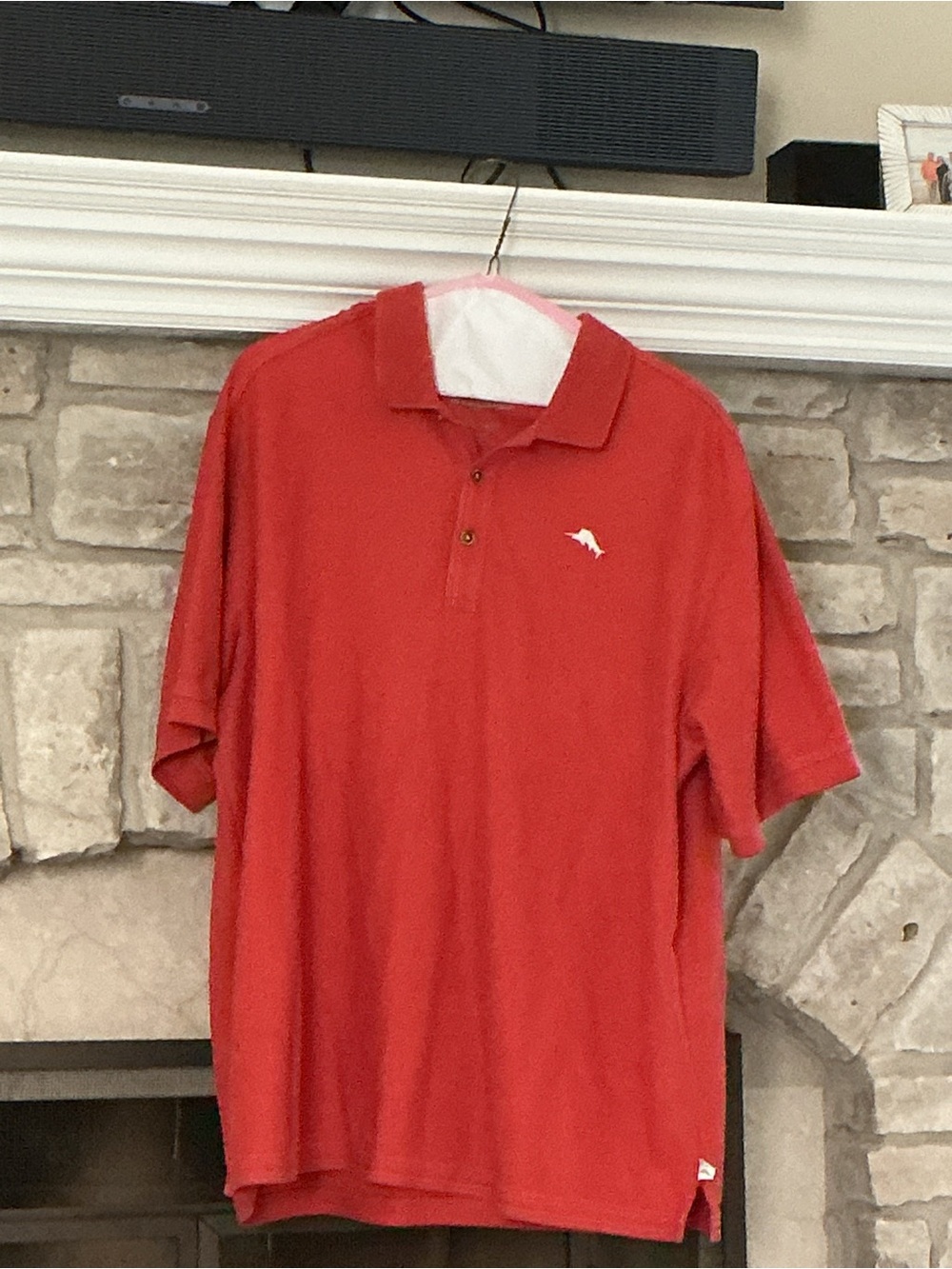 Tommy Bahama Redish Short-Sleeve Polo with Embroidered Marlin 2xb